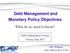 Debt Management and Monetary Policy Objectives