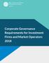 Corporate Governance Requirements for Investment Firms and Market Operators 2018