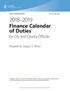 Finance Calendar of Duties
