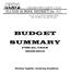 BUDGET SUMMARY FISCAL YEAR Working Together, Achieving Excellence