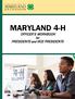 MARYLAND 4-H OFFICER S WORKBOOK. PRESIDENTS and VICE PRESIDENTS. for