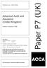 Paper P7 (UK) Advanced Audit and Assurance (United Kingdom) Tuesday 2 December Professional Level Options Module