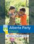 Introduction to the Alberta Party Shadow Budget