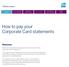 How to pay your Corporate Card statements