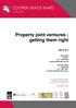 Property joint ventures - getting them right