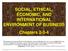 SOCIAL, ETHICAL, ECONOMIC, AND INTERNATIONAL ENVIRONMENT OF BUSINESS Chapters 2-3-4