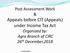 Post Assessment Work & Appeals before CIT (Appeals) under Income Tax Act Organized by: Agra Branch of CIRC 26 th December,2018. C.