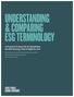 UNDERSTANDING & COMPARING ESG TERMINOLOGY