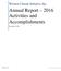 Annual Report 2016 Activities and Accomplishments