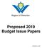 Proposed 2019 Budget Issue Papers