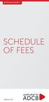 PERSONAL BANKING SCHEDULE OF FEES. adcb.com