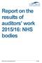 Report on the results of auditors work 2015/16: NHS bodies