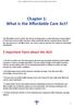 Chapter 1: What is the Affordable Care Act?
