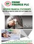 Prime Finance PLC STATEMENT OF FINANCIAL POSITION