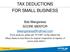 TAX DEDUCTIONS FOR SMALL BUSINESS