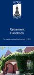 Retirement Handbook For members hired before July 1, 2011