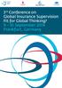 3rd Conference on Global Insurance Supervision Fit for Global Thinking? 9 10 September 2014 Frankfurt, Germany