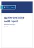 Quality and value audit report. Madeleine Flannagan