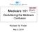 Medicare 101. Decluttering the Medicare Confusion. Richard W. Feder