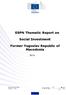 ESPN Thematic Report on. Social Investment. Former Yugoslav Republic of Macedonia