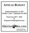 ANNUAL BUDGET. Adopted September 12, 2017 October 1, 2017 September 30, Fiscal Year & Program of Municipal Services