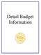 Detail Budget Information
