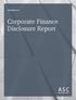DECEMBER Corporate Finance Disclosure Report