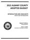 2015 ALBANY COUNTY ADOPTED BUDGET