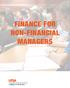 FINANCE FOR NON-FINANCIAL MANAGERS