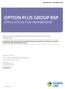 OPTION PLUS GROUP RSP APPLICATION FOR MEMBERSHIP
