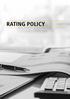 RATING POLICY RATING POLICY