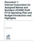 Document 1: Internet Corporation for Assigned Names and Numbers (ICANN) Draft FY19 Operating Plan and Budget Introduction and Highlights