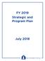 FY 2019 Strategic and Program Plan