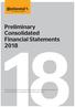 Preliminary Consolidated Financial Statements 2018