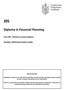 Diploma in Financial Planning SPECIAL NOTICES