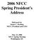 2006 NFCC Spring President s Address