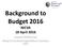 Background to Budget 2016 NICVA 18 April 2016