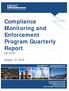Compliance Monitoring and Enforcement Program Quarterly Report