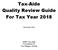 Tax-Aide Quality Review Guide For Tax Year 2018