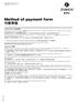 Method of payment form 付款表格