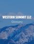 WESTERN SUMMIT LLC. Glossary