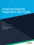 American Express Integration User Guide. Cvent, Inc 1765 Greensboro Station Place McLean, VA