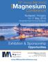 Magnesium. Conference. Exhibition & Sponsorship Opportunities. 76th Annual IMA World