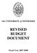 THE UNIVERSITY of TENNESSEE REVISED BUDGET DOCUMENT