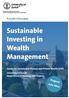 Sustainable Investing in Wealth Management