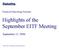 Highlights of the September EITF Meeting