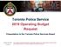 Toronto Police Service 2019 Operating Budget Request
