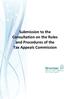 Submission to the Consultation on the Rules and Procedures of the Tax Appeals Commission