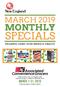 MARCH 2019 MONTHLY SPECIALS INCLUDING CANDY, FOOD SERVICE & TOBACCO